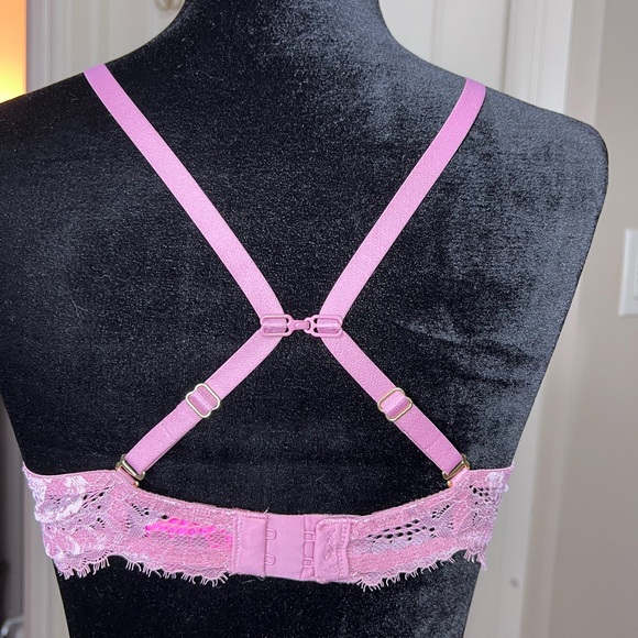 La Senza Beyond Sexy Push-Up Rhinestones Embellishments in Dusty Rose, Sz 34B - Picture 4 of 10